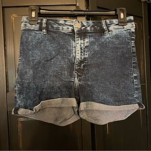 High rise denim short